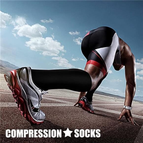 Compression Socks – 3 Pairs, 15-20 mmHg, Best Support for Running and Cycling - Picture 3 of 8